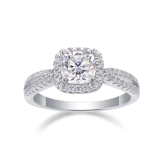 sterling silver jewelry - 29 Silver Ring SLM0155R-White-6 open view