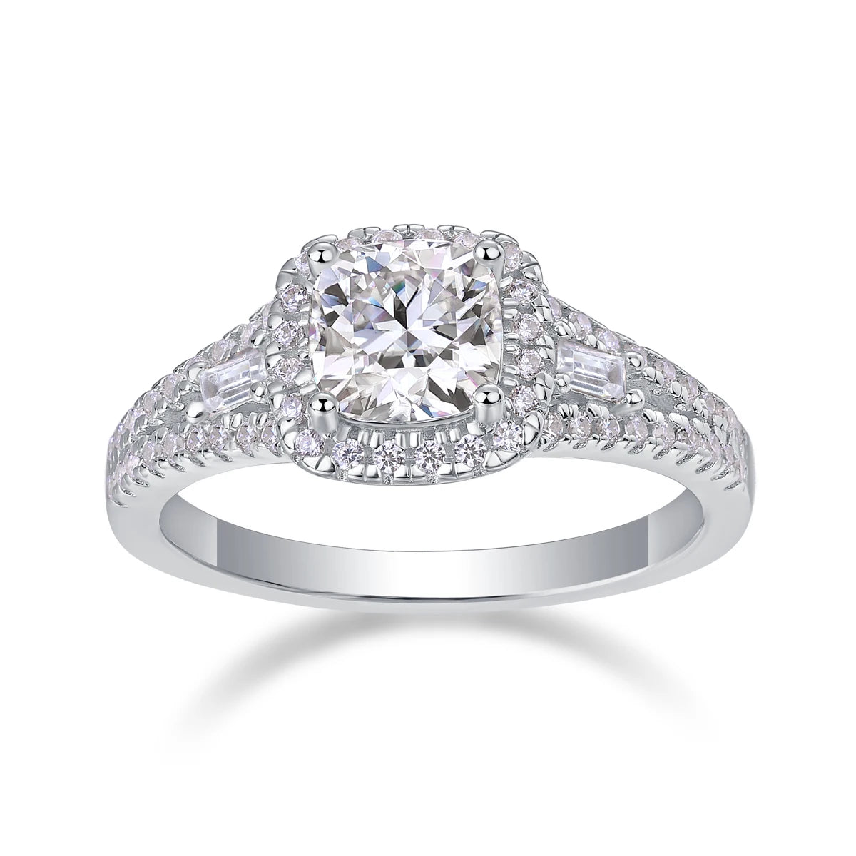 sterling silver jewelry - 31 Silver Ring SLM0153R-White-6 open view