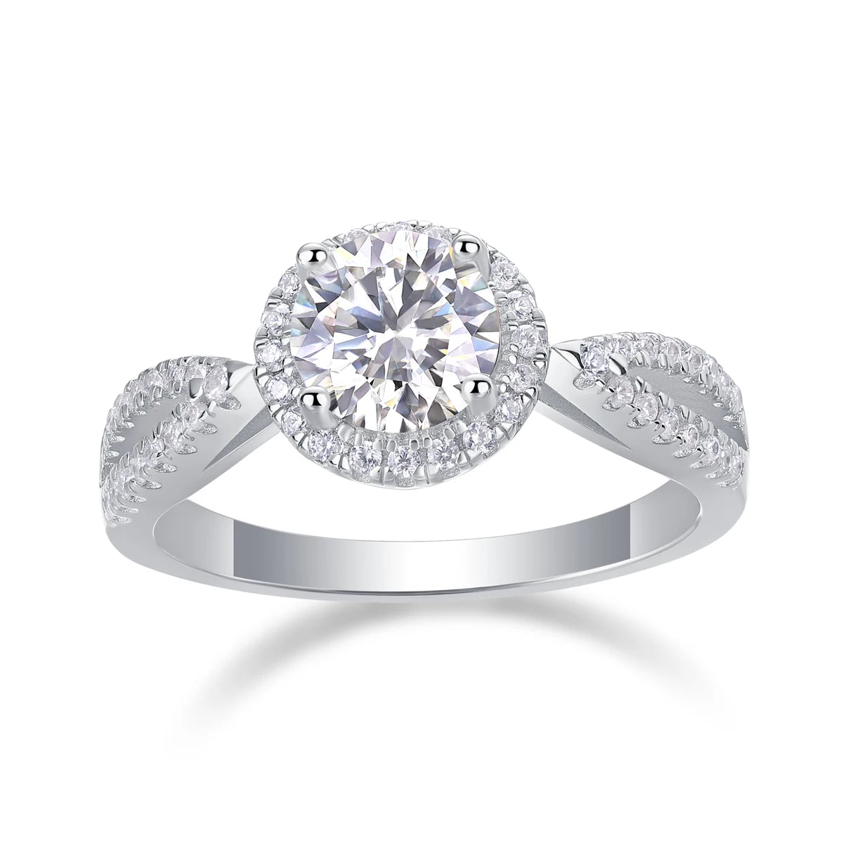 sterling silver jewelry - 33 Silver Ring SLM0151R-White-6 open view