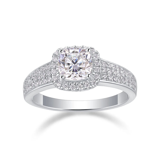 sterling silver jewelry - 37 Silver Ring SLM0147R-White-6 open view