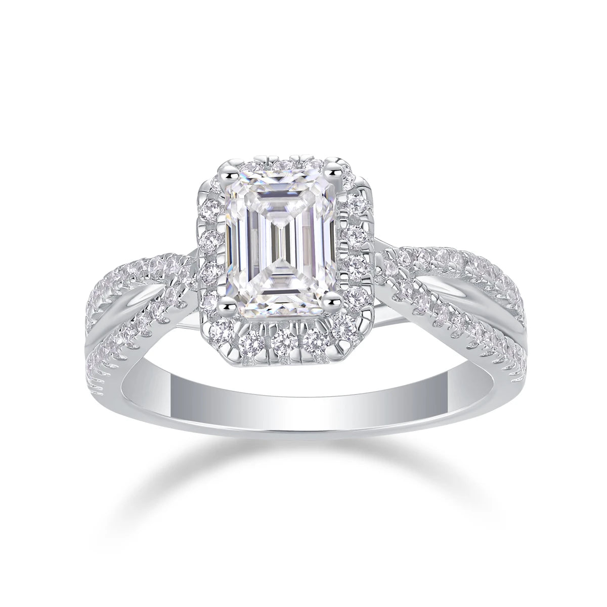 sterling silver jewelry - 38 Silver Ring SLM0146R-White-6 open view