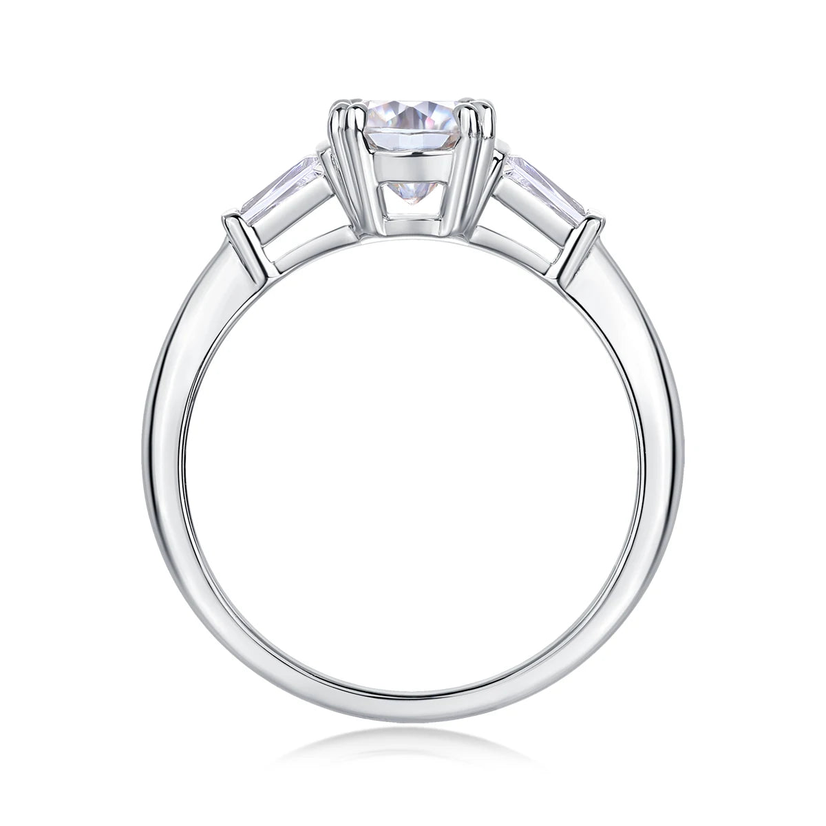 sterling silver jewelry - Silver Ring SLM0187R-White-6 open view