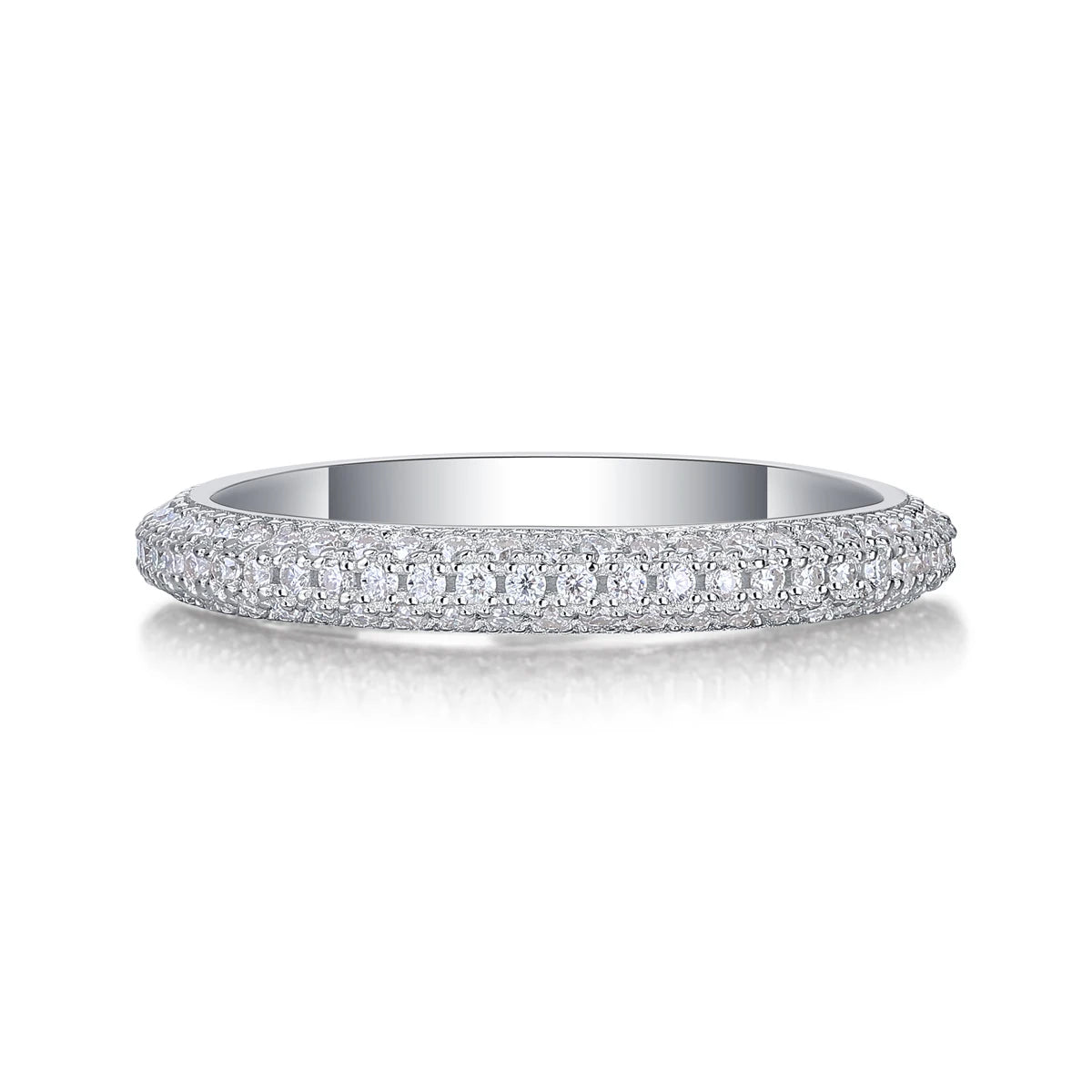 sterling silver jewelry - Silver Ring SLM0180R-White-6 open view