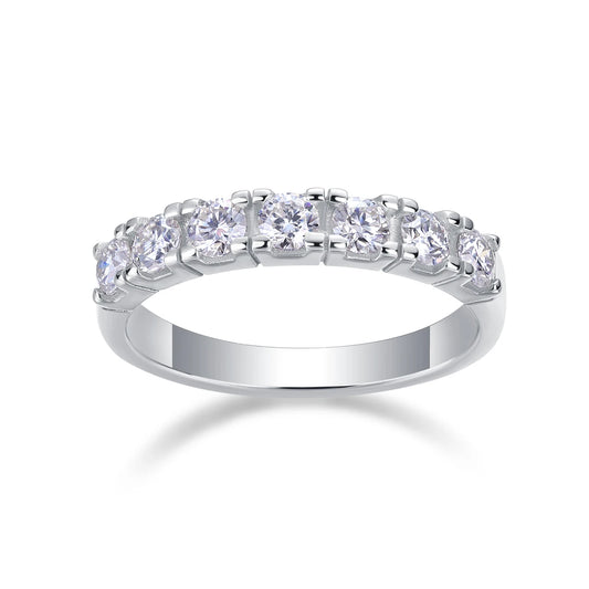 sterling silver jewelry - Silver Ring SLM0179R-White-6 open view