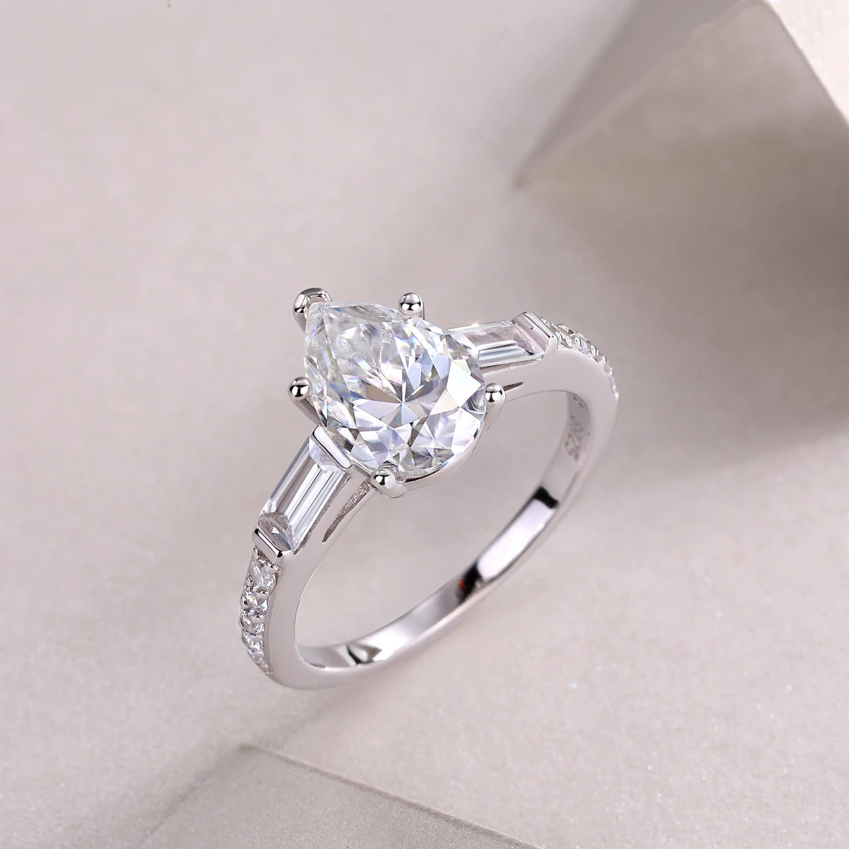 sterling silver jewelry - 13 Silver Ring SLM0171R-White-6 product view 05
