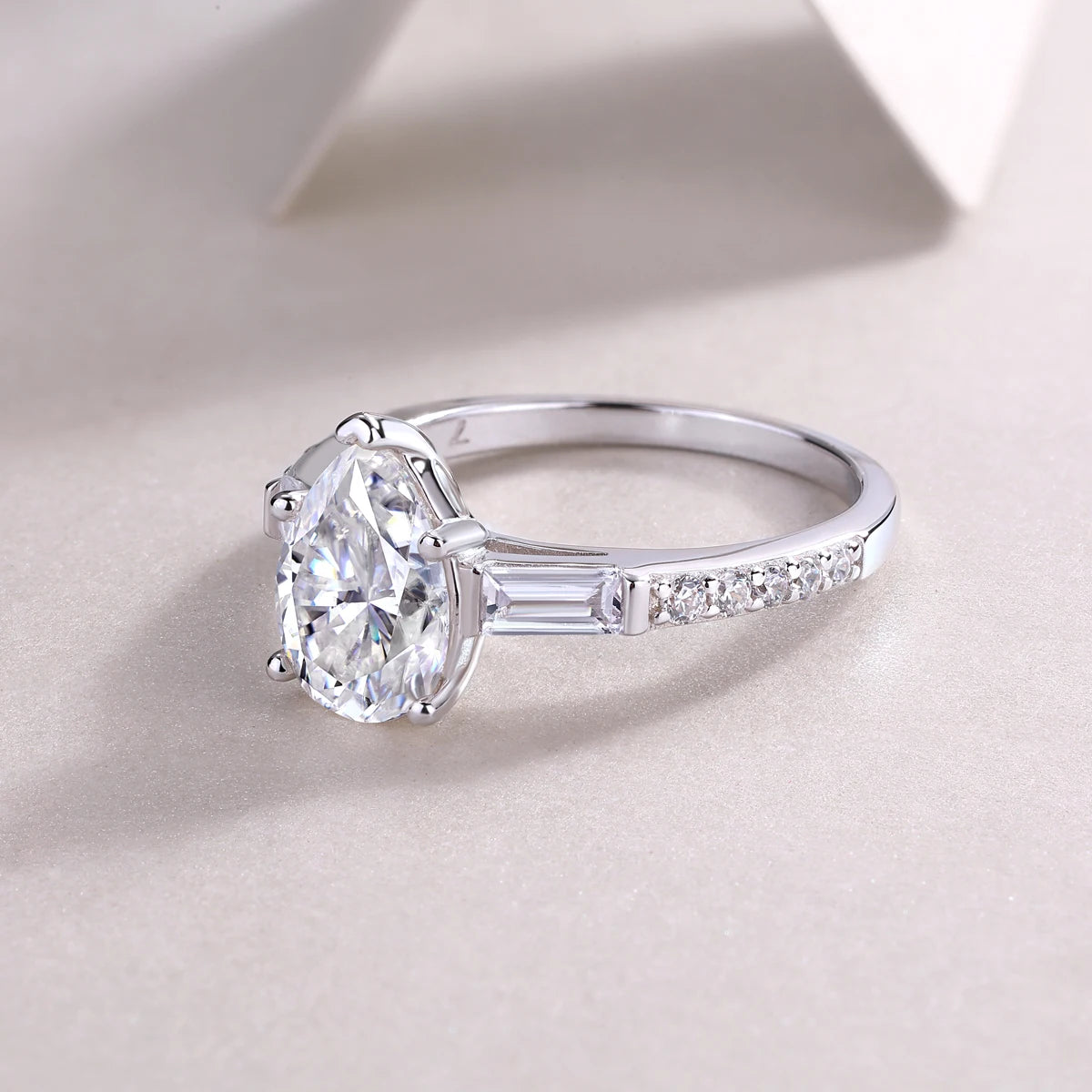 sterling silver jewelry - 13 Silver Ring SLM0171R-White-6 product view 06