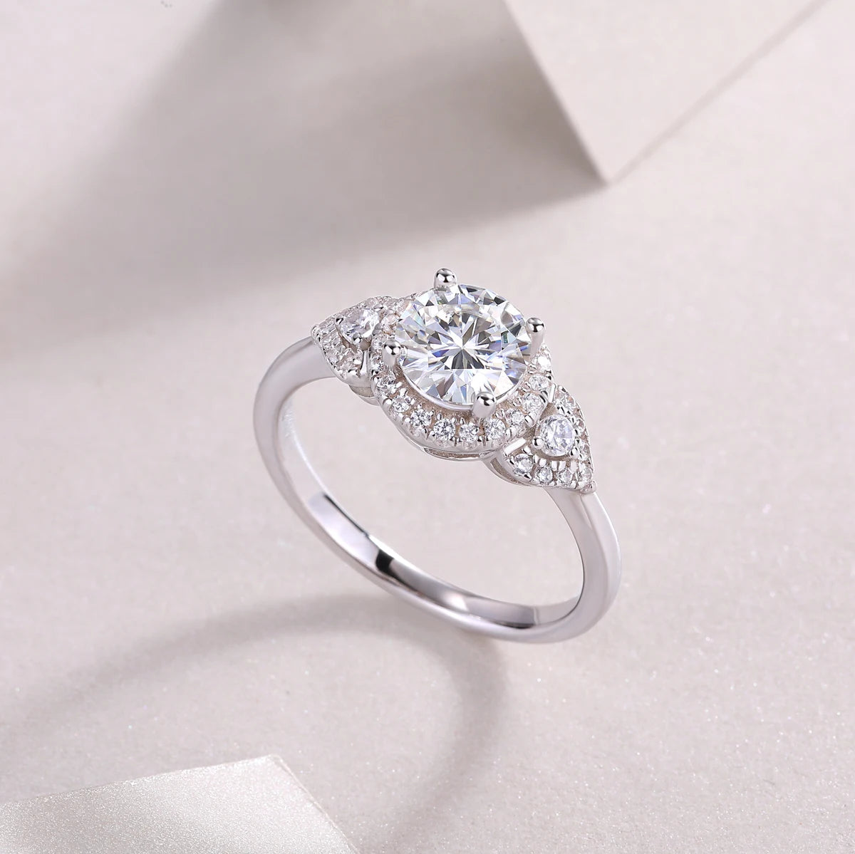 sterling silver jewelry - 14 Silver Ring SLM0170R-White-6 product view 06