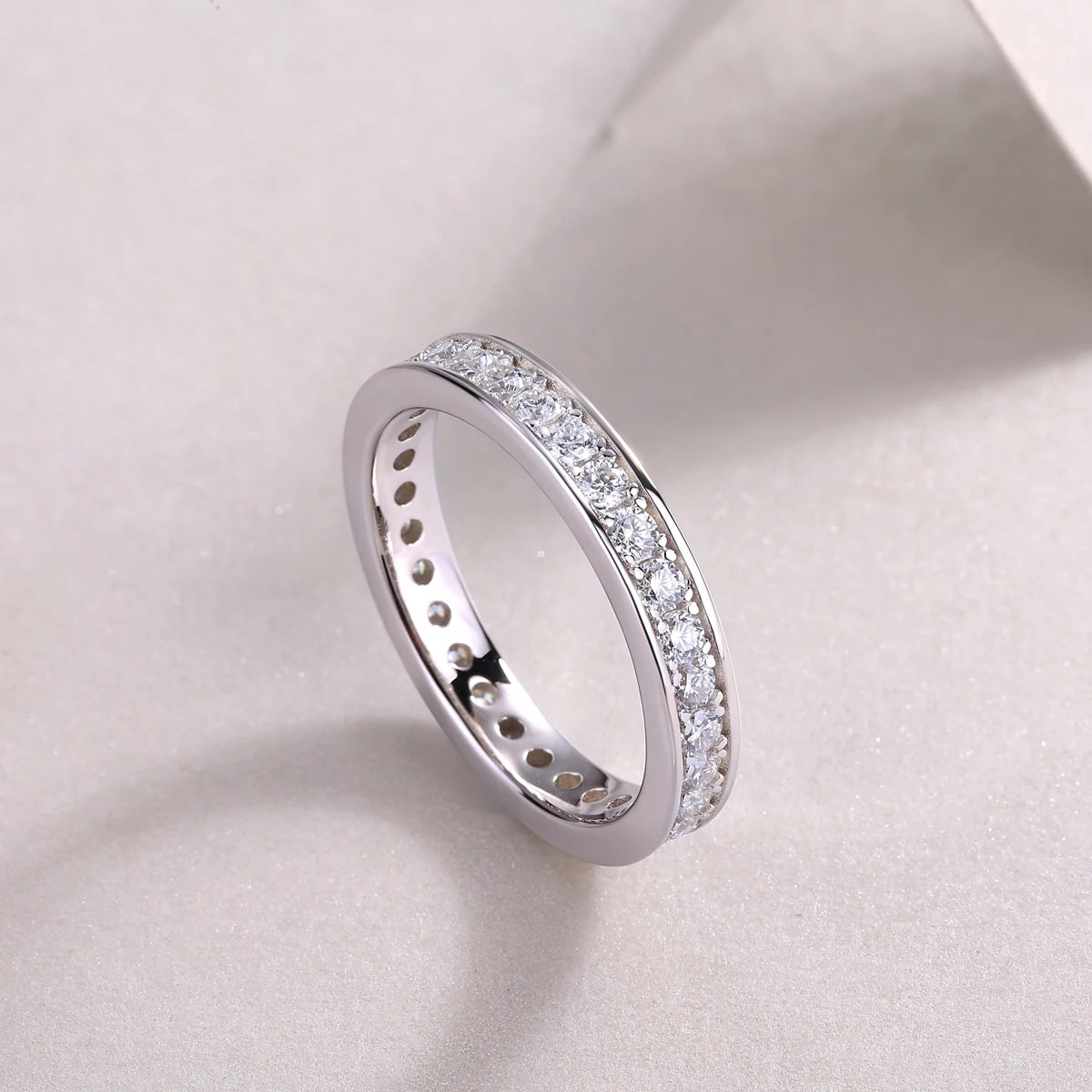sterling silver jewelry - 15 Silver Ring SLM0169R-White-6 product view 05