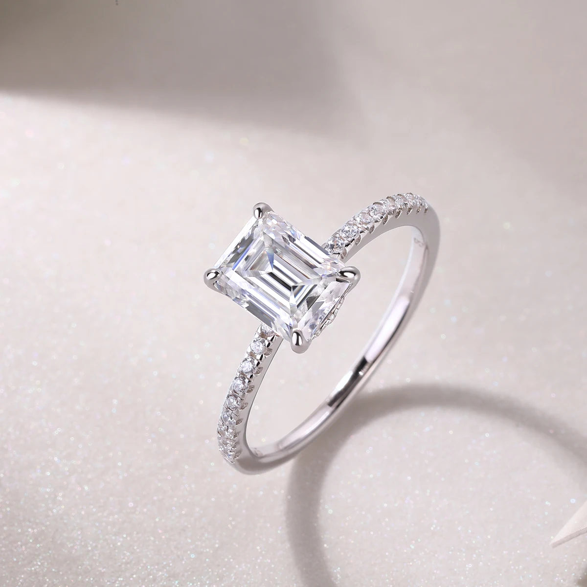 sterling silver jewelry - 20 Silver Ring SLM0164R-White-6 product view 06