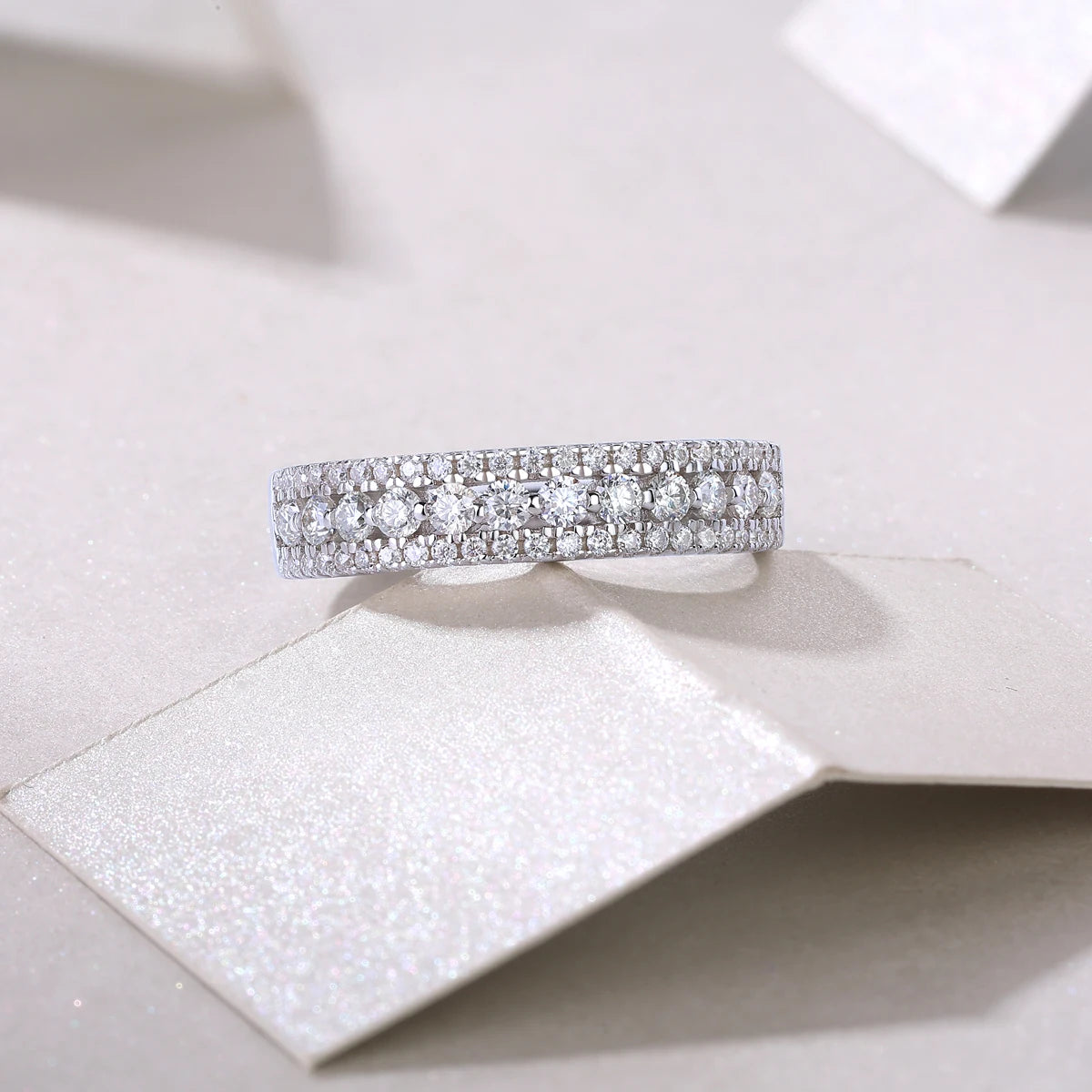 sterling silver jewelry - 23 Silver Ring SLM0161R-White-6 product view 05