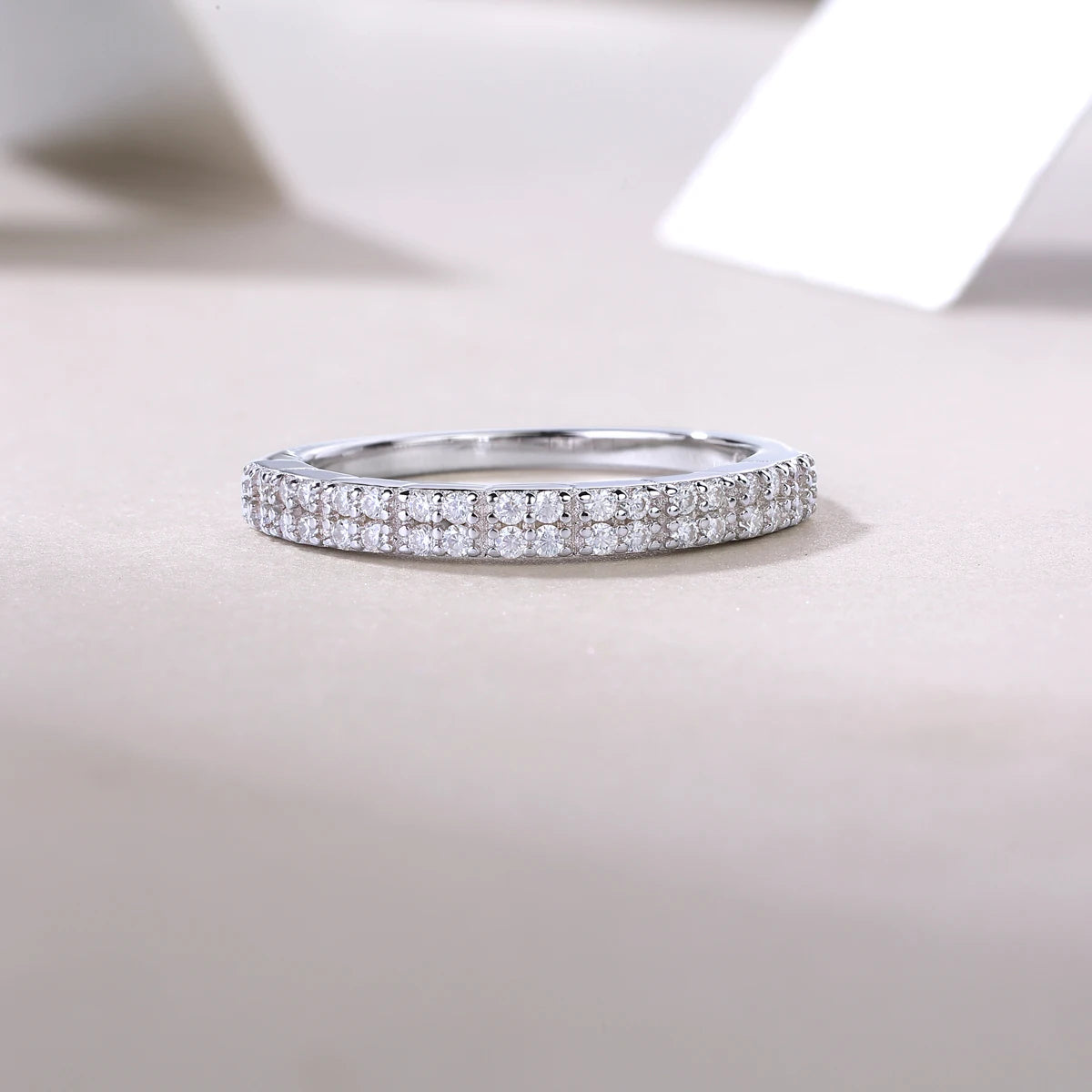 sterling silver jewelry - 24 Silver Ring SLM0160R-White-6 product view 05