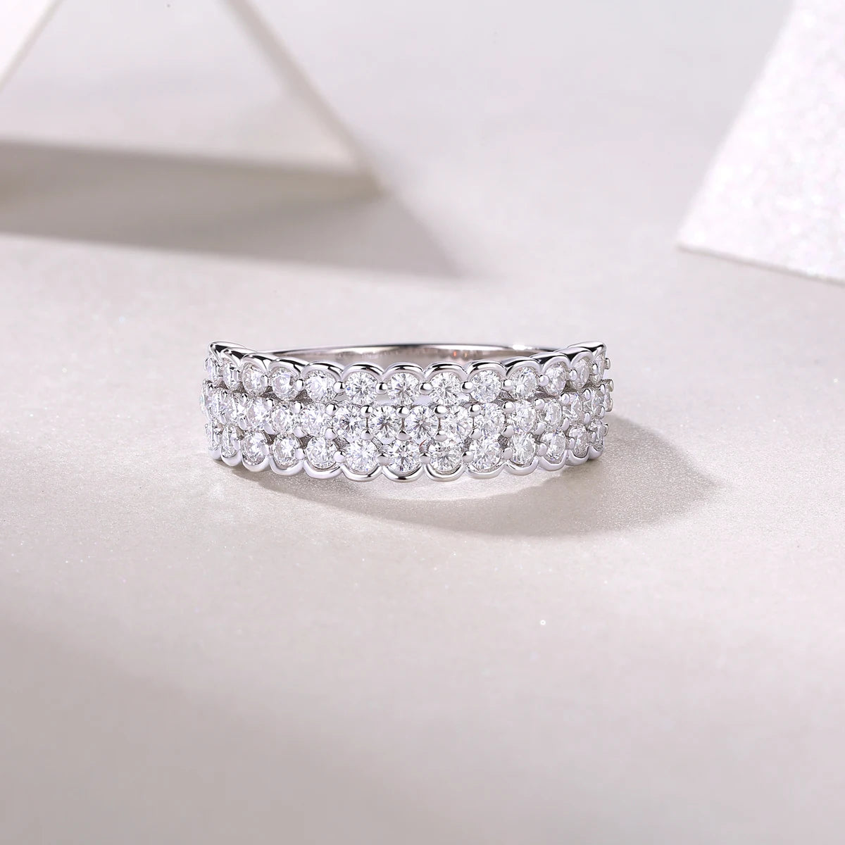 sterling silver jewelry - 28 Silver Ring SLM0156R-White-6 product view 05