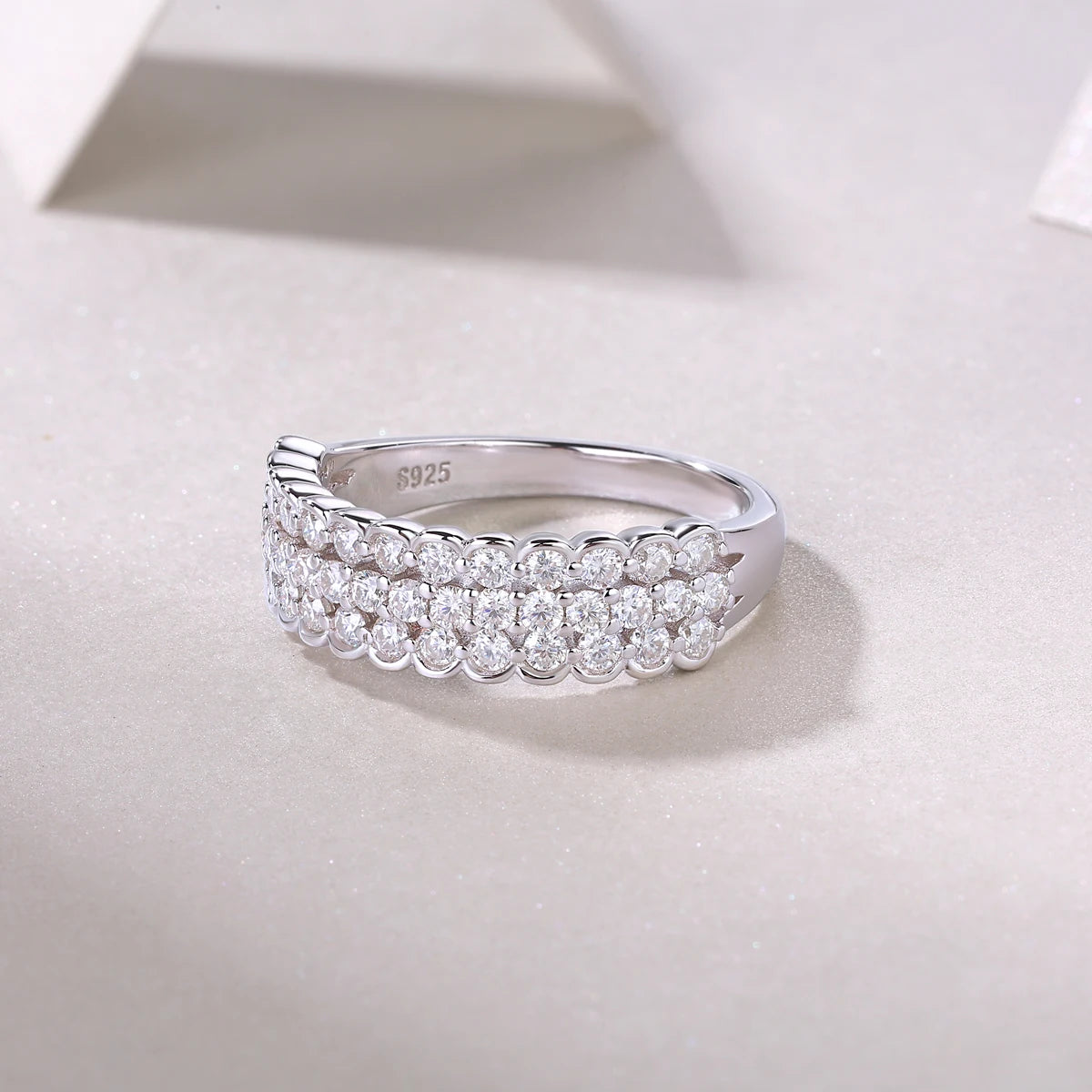 sterling silver jewelry - 28 Silver Ring SLM0156R-White-6 product view 06