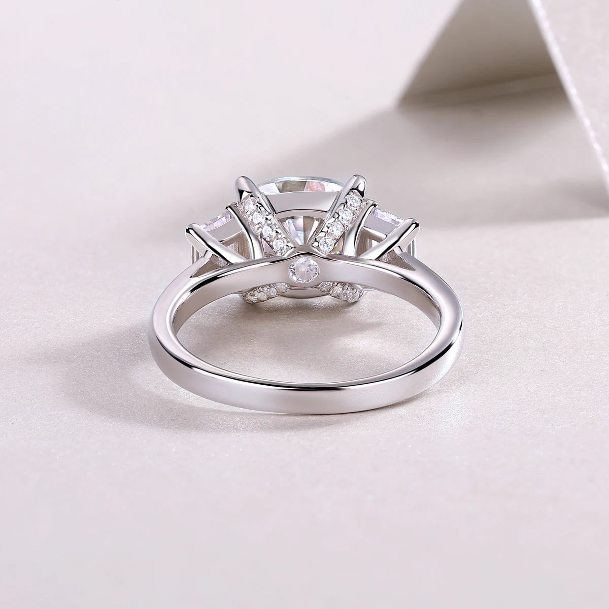 sterling silver jewelry - Silver Ring SLM0183R-White-6 product view 05