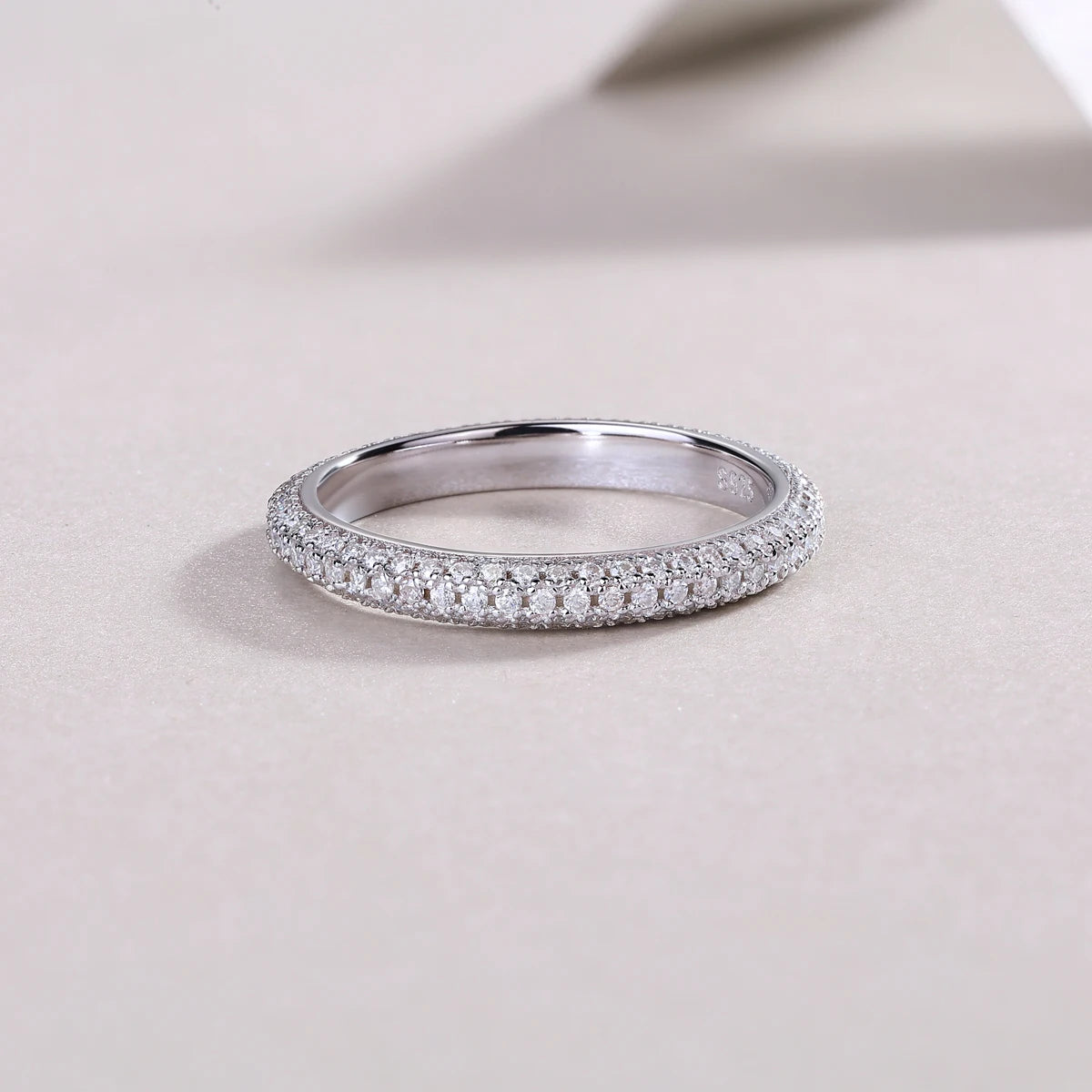 sterling silver jewelry - Silver Ring SLM0180R-White-6 product view 05