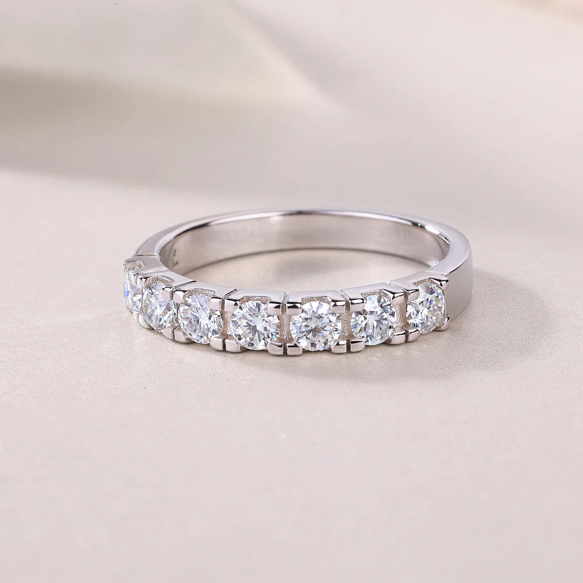 sterling silver jewelry - Silver Ring SLM0179R-White-6 product view 05