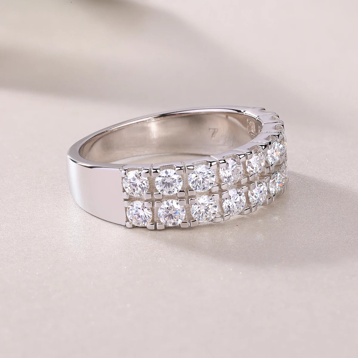 sterling silver jewelry - Silver Ring SLM0178R-White-6 product view 06