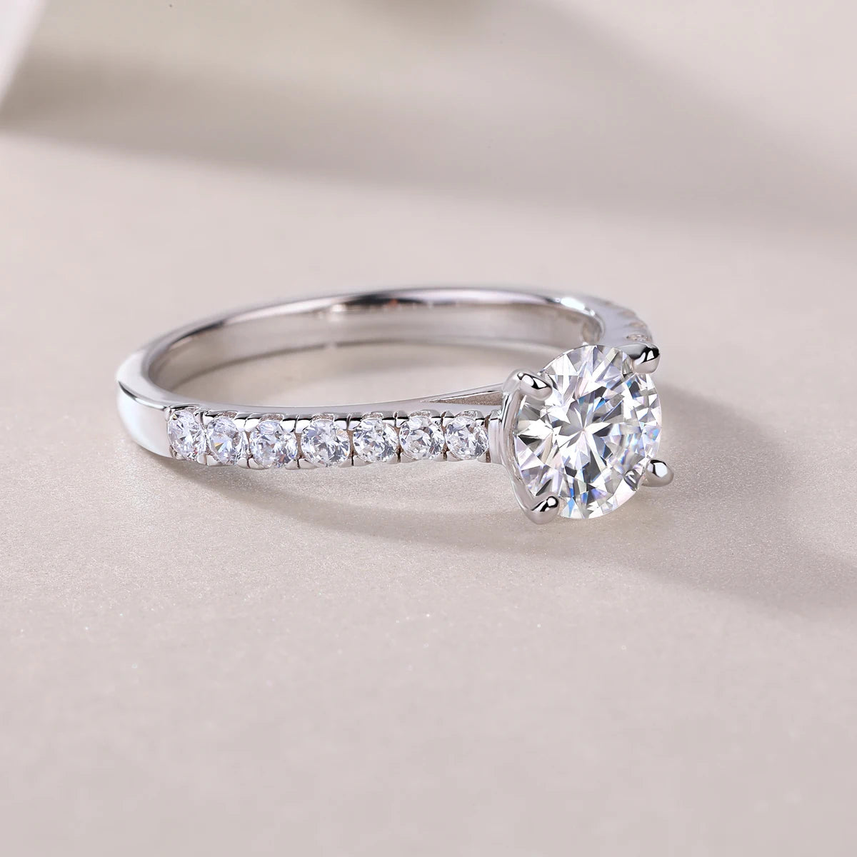 sterling silver jewelry - Silver Ring SLM0177R-White-6 product view 05