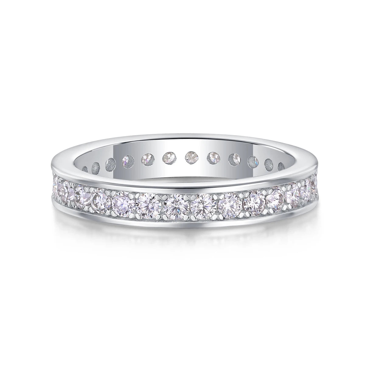 sterling silver jewelry - 15 Silver Ring SLM0169R-White-6 side view