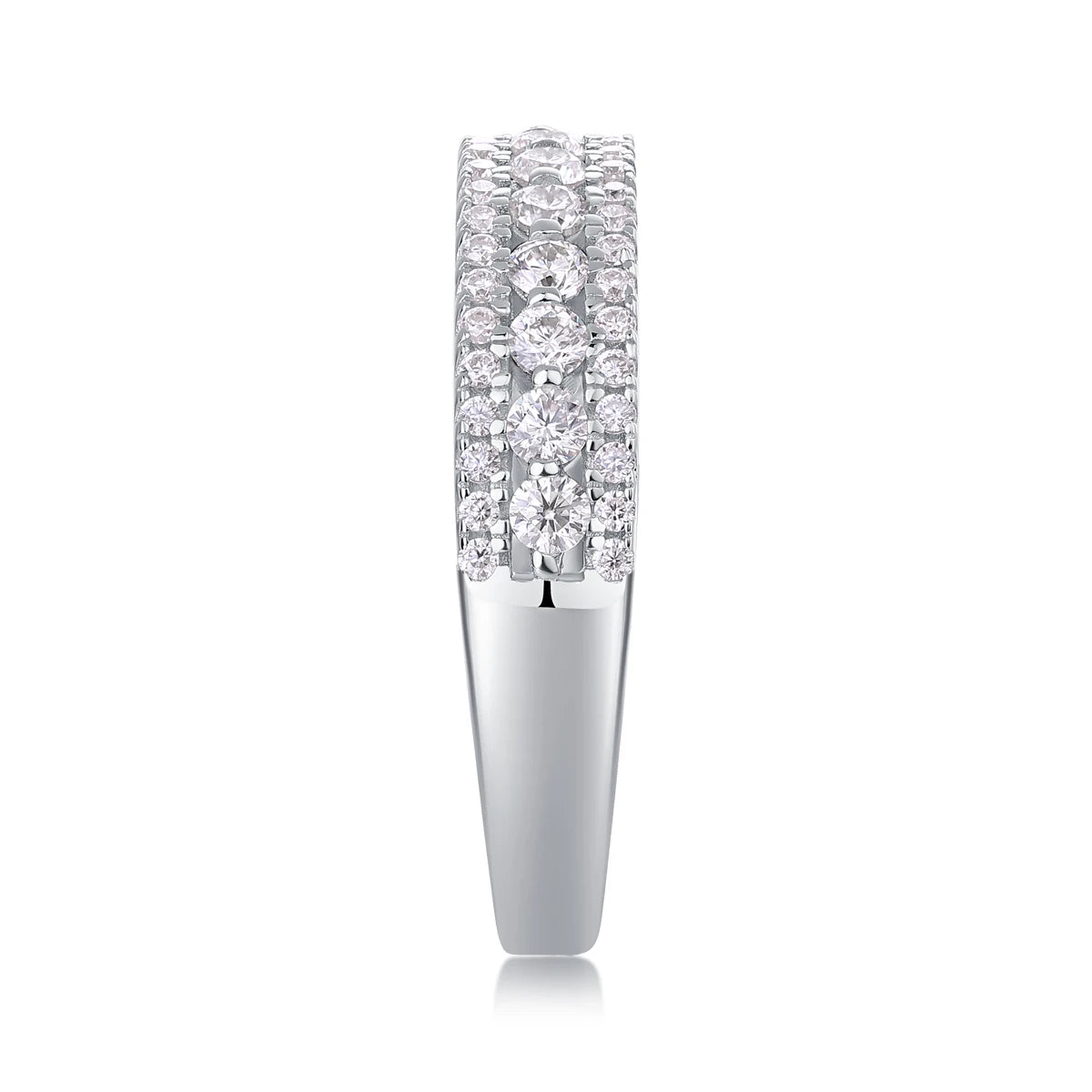 sterling silver jewelry - 23 Silver Ring SLM0161R-White-6 side view