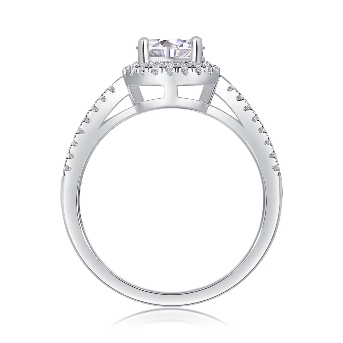 sterling silver jewelry - 33 Silver Ring SLM0151R-White-6 side view