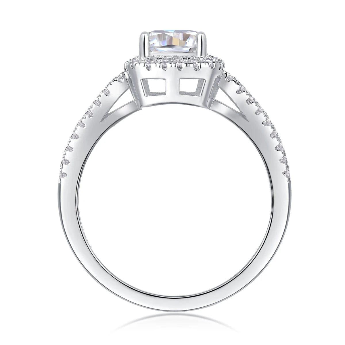 sterling silver jewelry - 36 Silver Ring SLM0148R-White-6 side view
