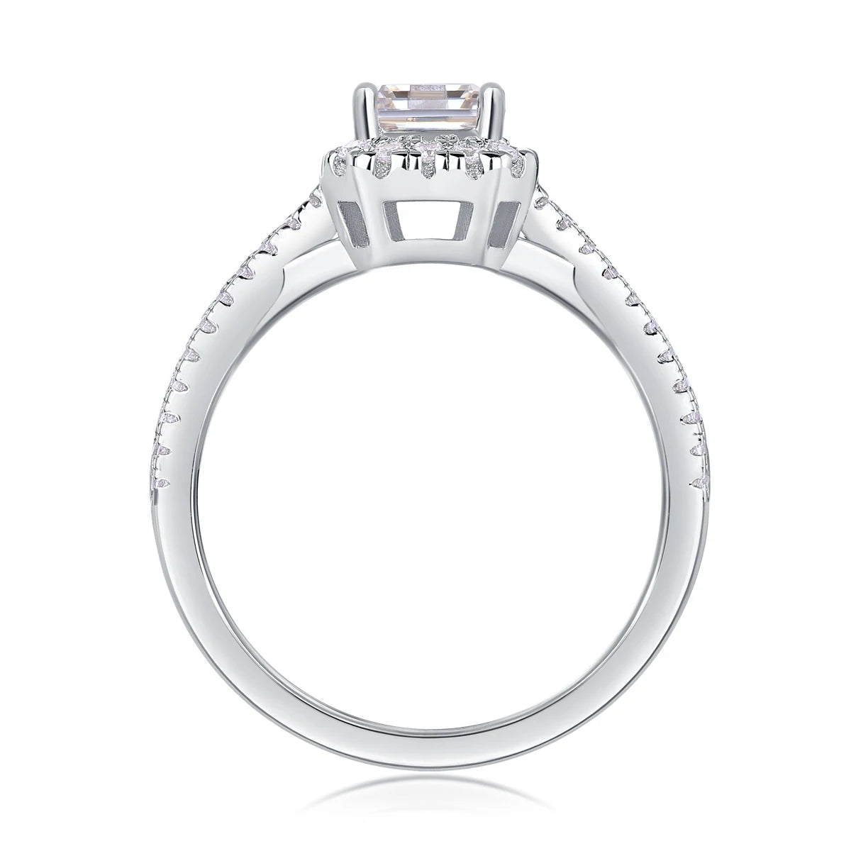 sterling silver jewelry - 38 Silver Ring SLM0146R-White-6 side view