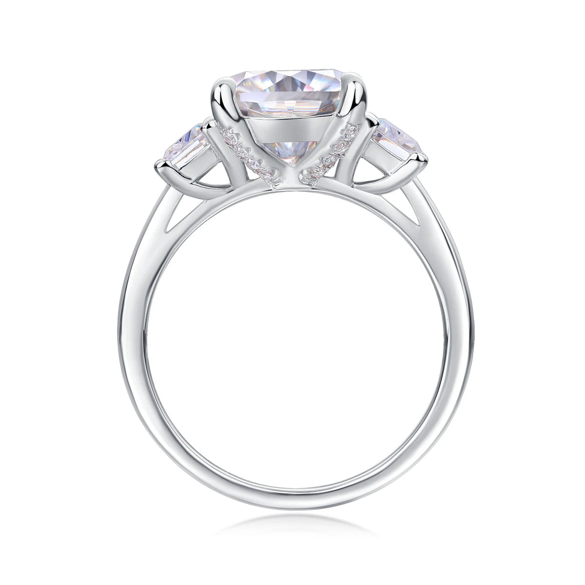 sterling silver jewelry - Silver Ring SLM0183R-White-6 side view