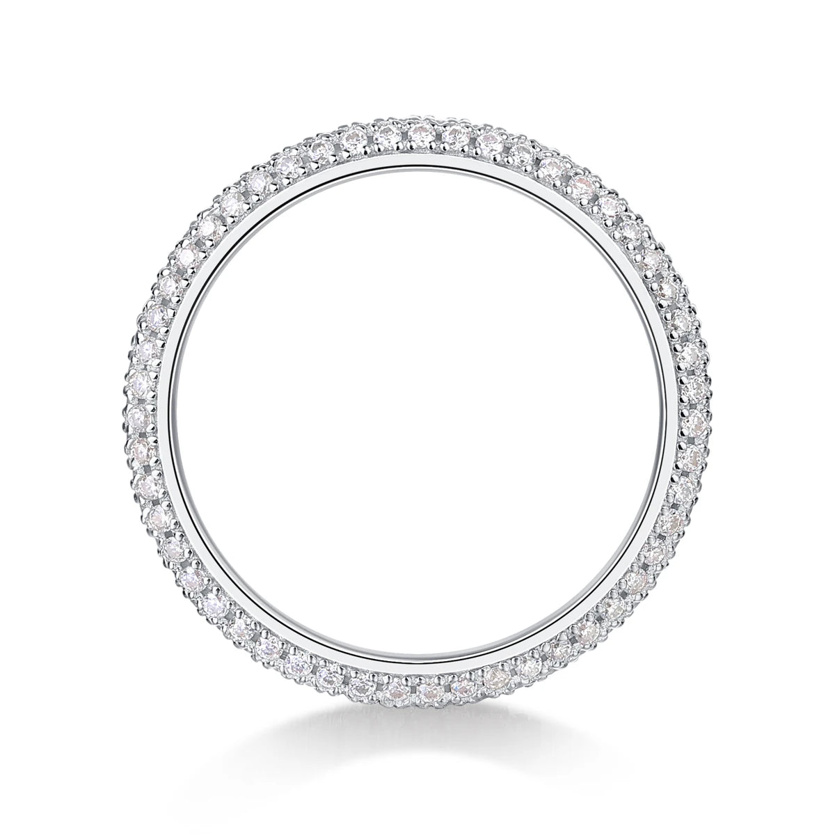 sterling silver jewelry - Silver Ring SLM0180R-White-6 side view