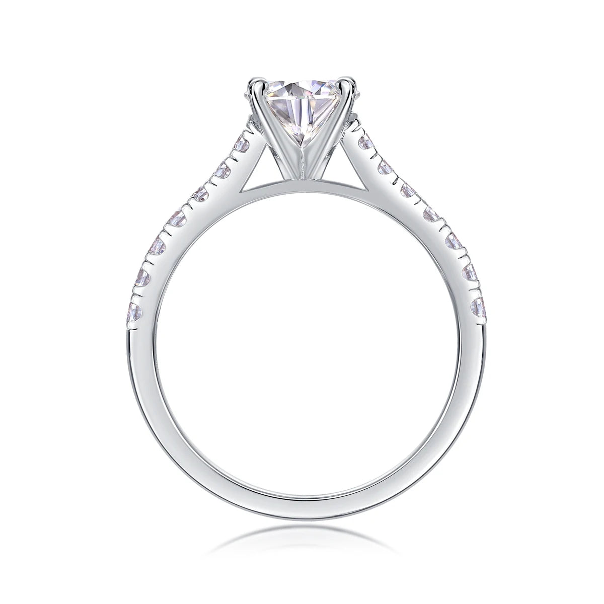 sterling silver jewelry - Silver Ring SLM0177R-White-6 side view