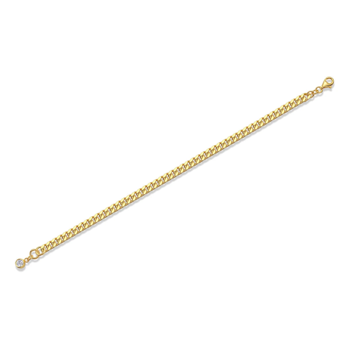 sterling silver jewelry - Silver Gold Bracelet SLM0028B-Gold-19cm open view