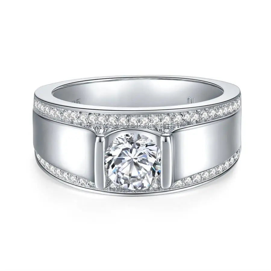sterling silver jewelry - 925 Silver Ring SLM0062R-1CT-6 open view