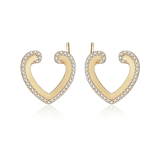 sterling silver jewelry - 925 Gold Silver Earrings SLM0034E-catalogue front view