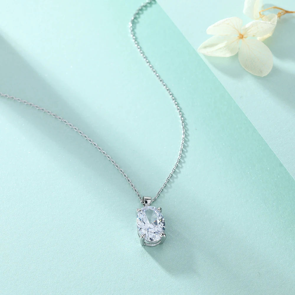 sterling silver jewelry - Silver Pendant Necklaces SLZ0005N-Rhodiun open view