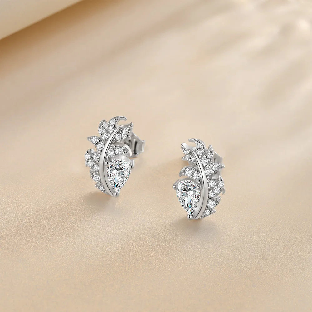 sterling silver jewelry - 925 Silver Earrings SLM0037E-silver earring studs detail view