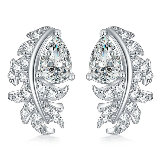 sterling silver jewelry - 925 Silver Earrings SLM0037E-silver earring studs front view
