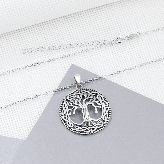 sterling silver jewelry - 925 Silver Pendant Necklaces SLZ0016N-tree life pendant open view