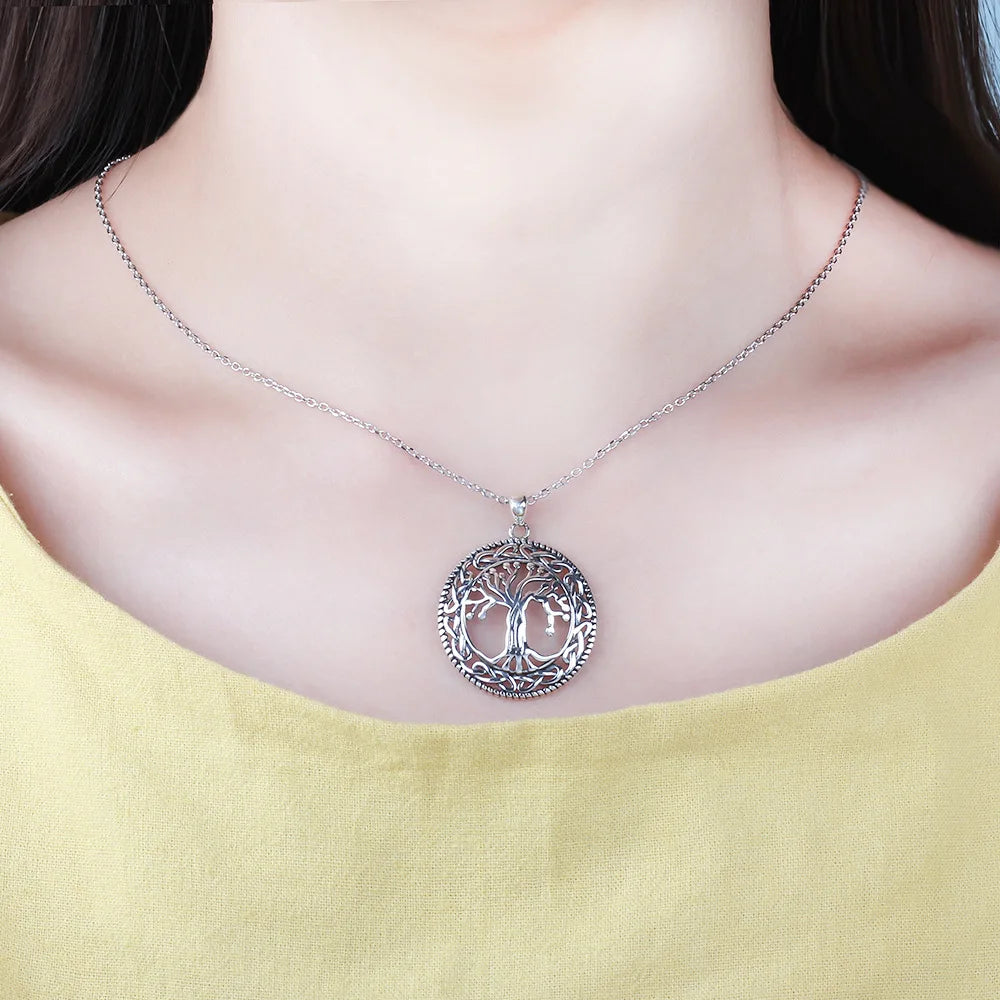 sterling silver jewelry - 925 Silver Pendant Necklaces SLZ0016N-tree life pendant product view 05
