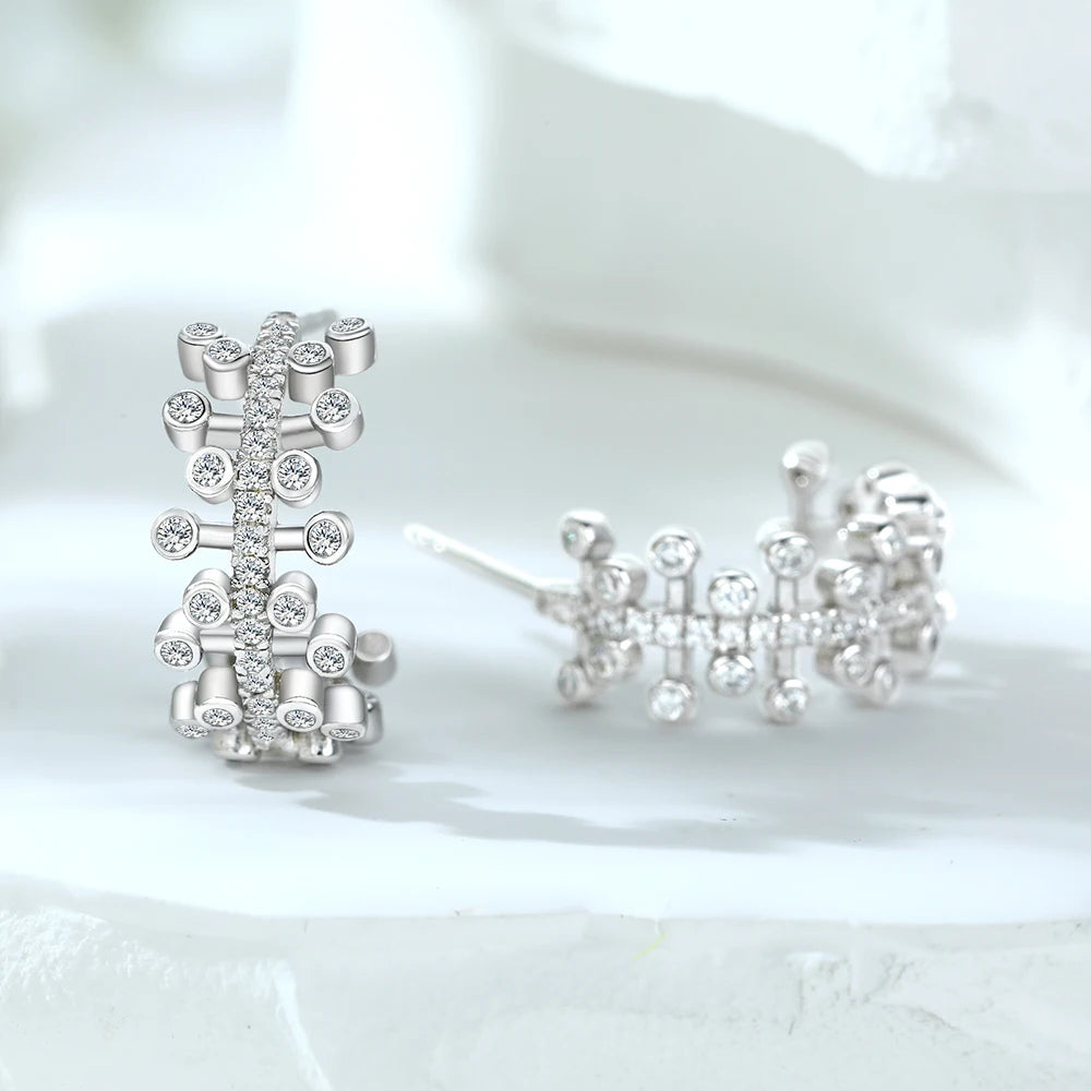 sterling silver jewelry - 925 Silver Earring SLM0030E-catalogue side view