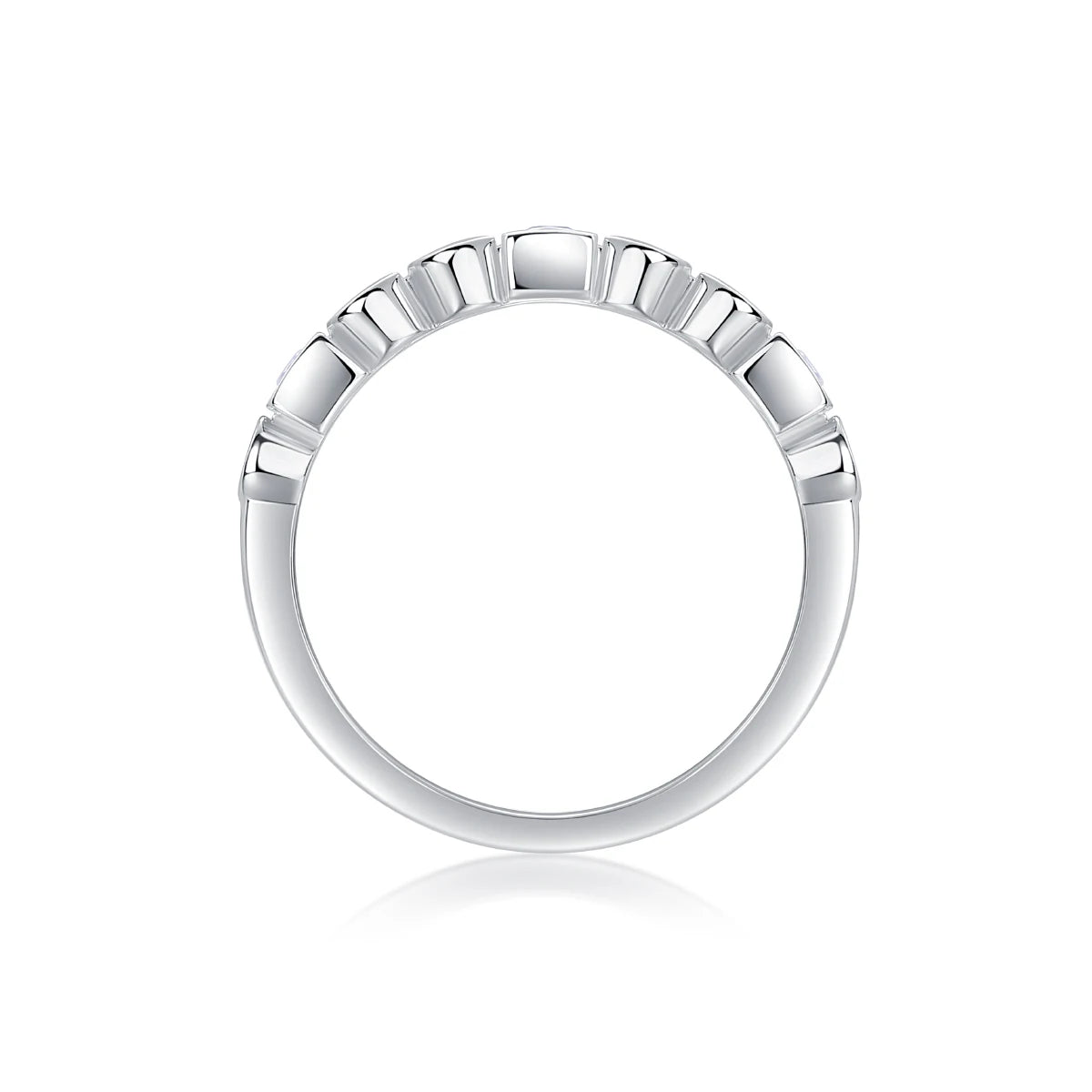 sterling silver jewelry - Silver White Ring SLM0137R-silver-6 side view