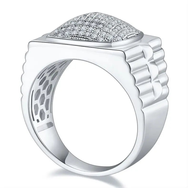 sterling silver jewelry - 925 Silver Ring SLM0074R-silver-6 side view