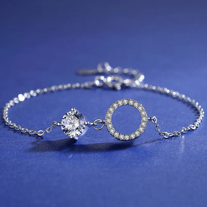 sterling silver jewelry - 925 Silver Bracelet SLM0002B-women bracelet-15+4cm side view