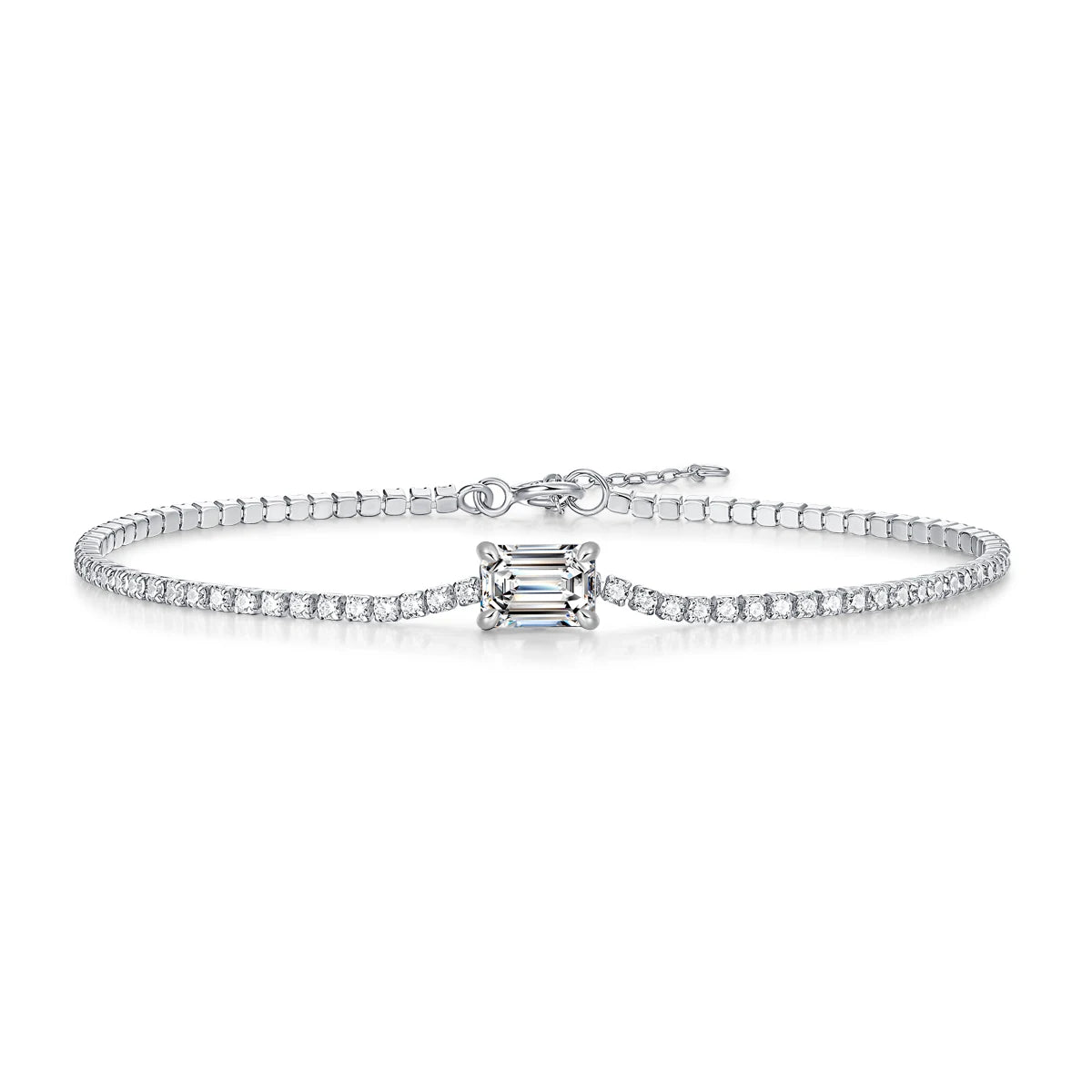 sterling silver jewelry - Silver Bracelet Pendant SLM0056B-silver-19cm front view