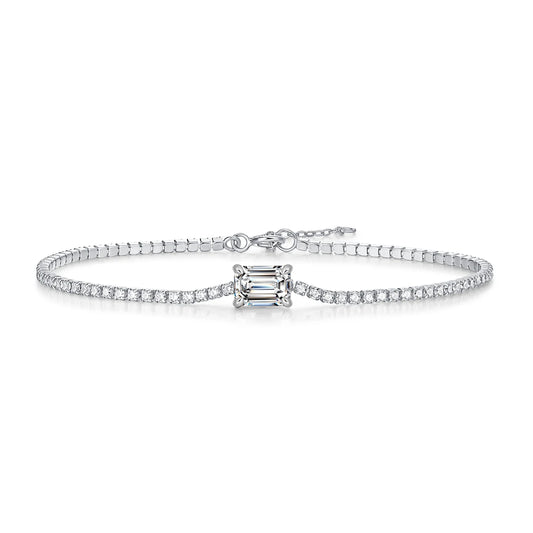 sterling silver jewelry - Silver Bracelet Pendant SLM0056B-silver-19cm front view