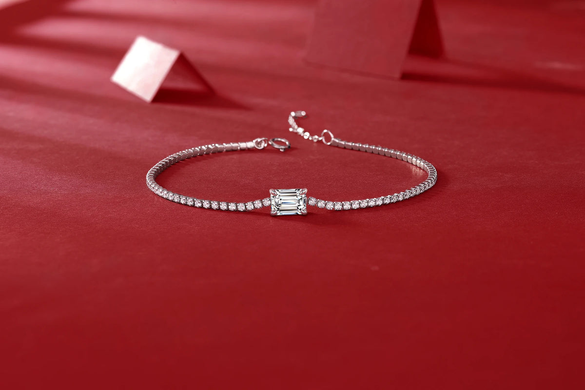 sterling silver jewelry - Silver Bracelet Pendant SLM0056B-silver-19cm side view