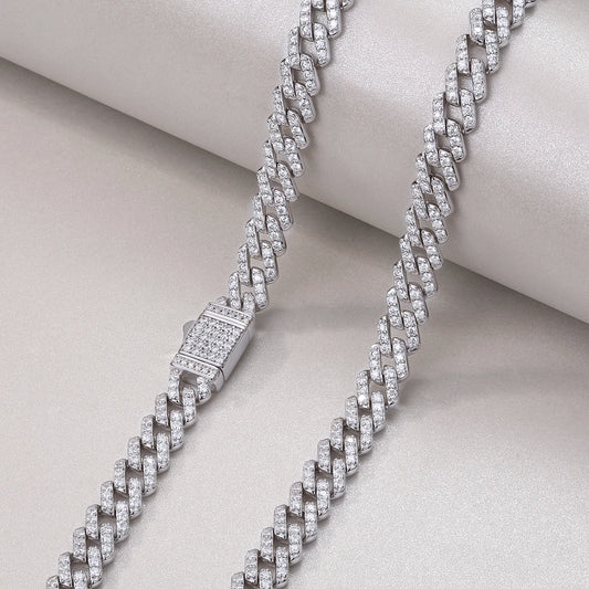 sterling silver jewelry - 925 Silver Bracelet SLM0034B-White-17cm/6.7in open view
