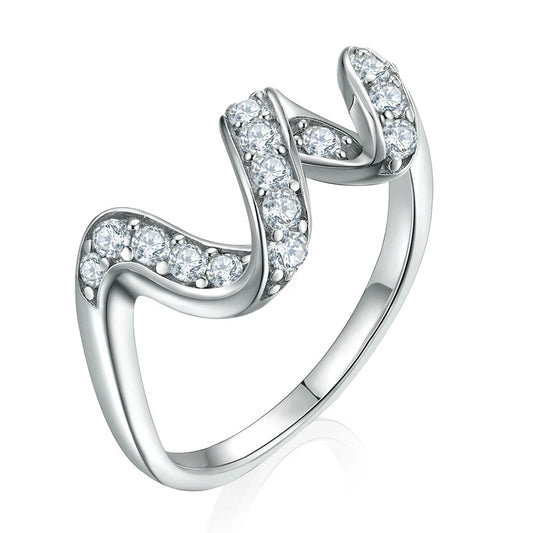 sterling silver jewelry - 925 Silver Rings SLZ0009R-twist ring-10 front view