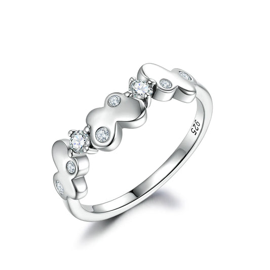 sterling silver jewelry - 925 Silver White Ring Rings SLZ0001R-catalogue-6 front view