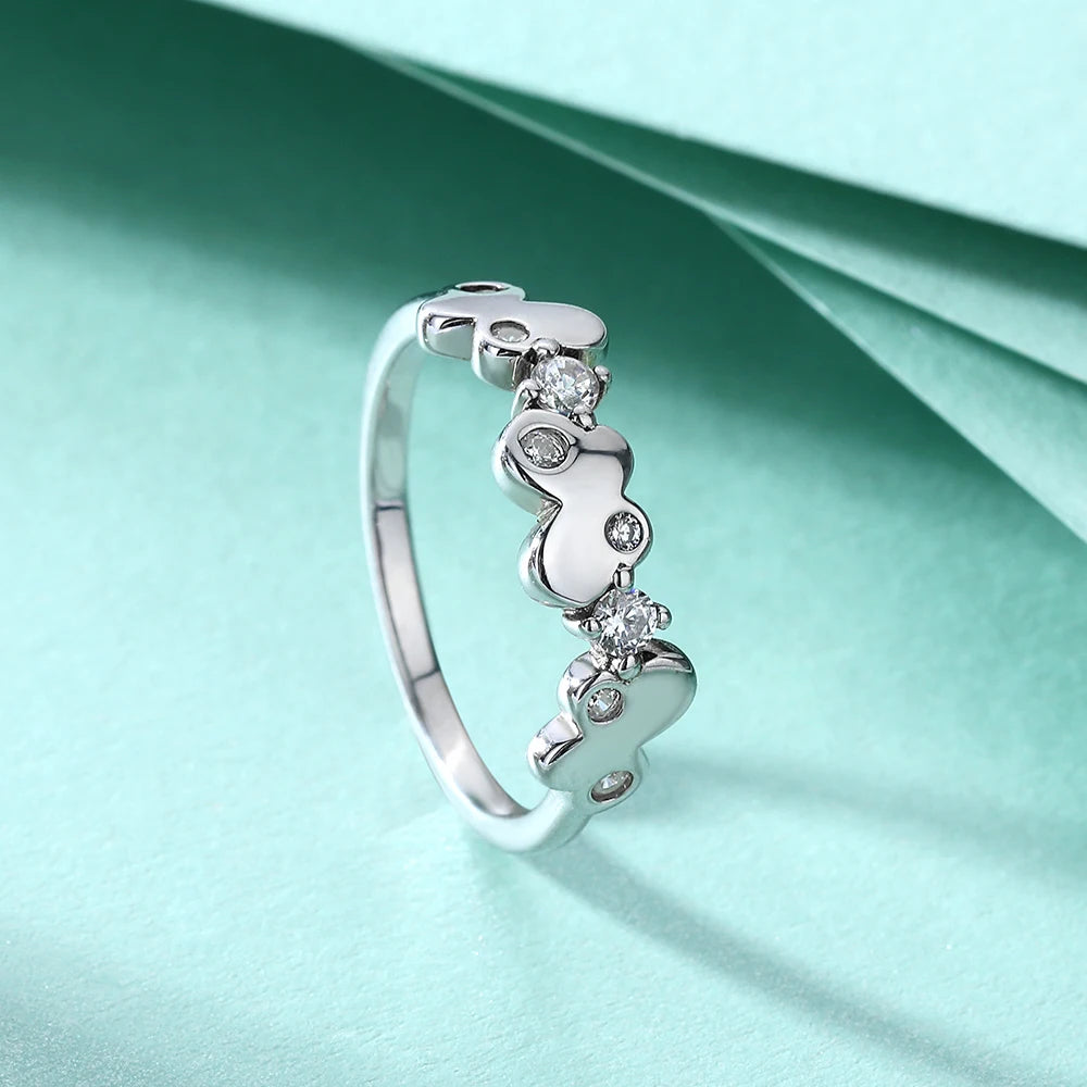 sterling silver jewelry - 925 Silver White Ring Rings SLZ0001R-catalogue-6 side view
