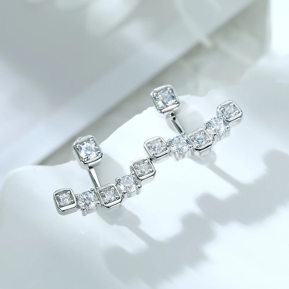 sterling silver jewelry - 925 Silver Earrings SLM0028E-catalogue side view